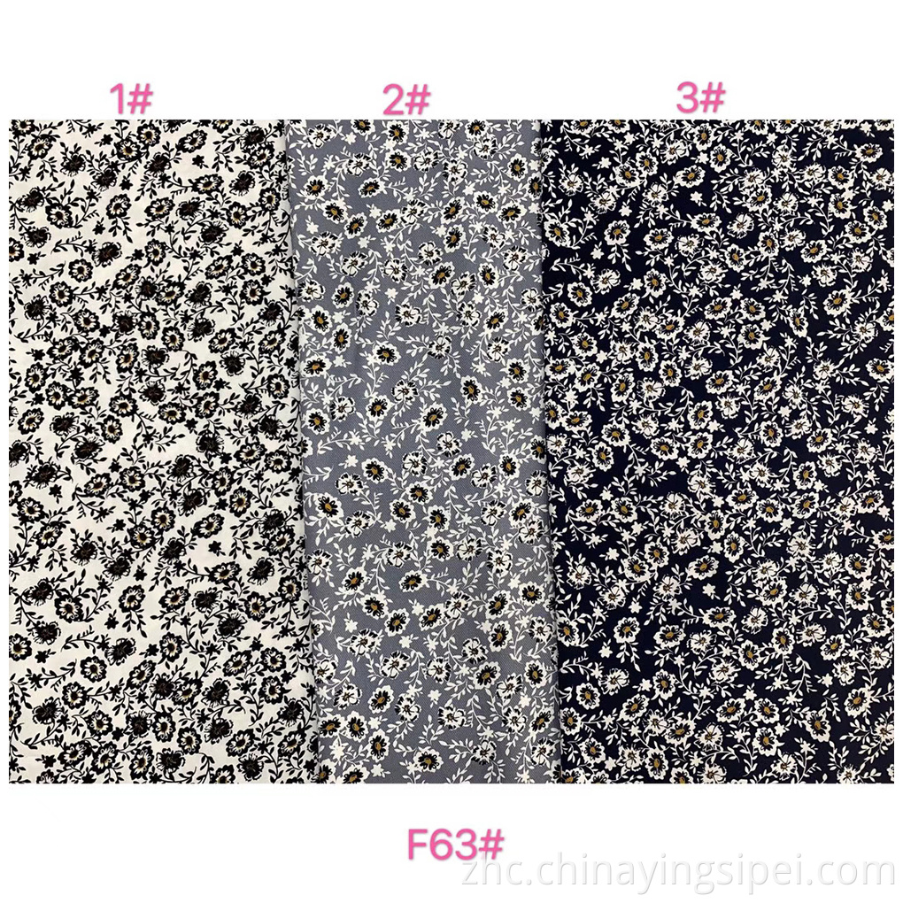 工厂就绪商品小花卉可爱设计棉花印花斜纹斜纹棉花棉斜纹质面料